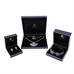 Frey Wille gold plated and enamel suite of jewellery from the Dolphins of Poseidon collect...