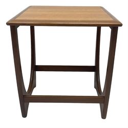 G-Plan - teak 'Astro' long-john nest of three tables, large rectangular coffee table and two square nesting tables