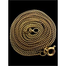 9ct gold jewellery, including two chains and a cross pendant, all hallmarked 