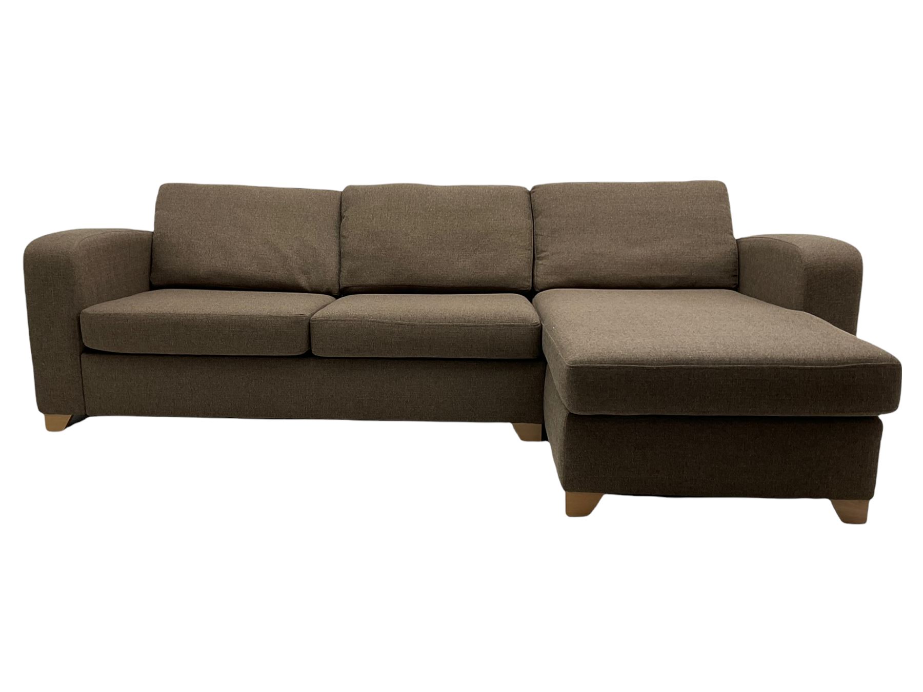 Lydia Deluxe - right-hand corner sofa bed, upholstered in mocha fabric
