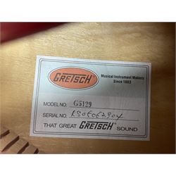 Gretsch Electromatic semi-acoustic guitar model G5129 in black and red with Bigsby tremolo, serial no.KS05063904; L105cm; in fitted hard carrying case