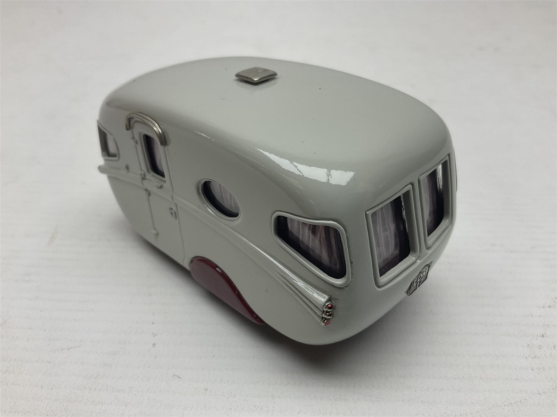 Three Lansdowne Models 1:43 scale models - 1956 Willerby Vogue Caravan; 1960 Bedford Dormobile Romany De-Luxe in green and white; and 1972 Vauxhall VX4/90 (Sapphire Starmist-met); all boxed (3)