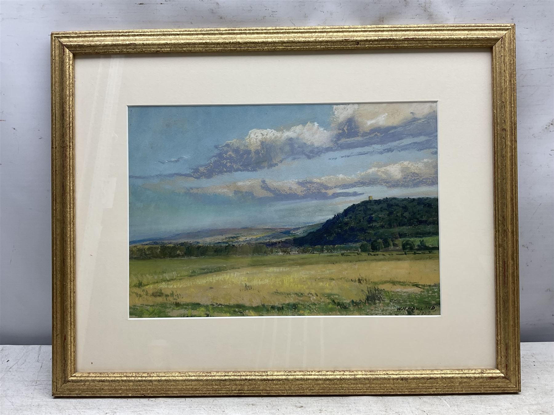 William Howden Howland (British Early 20th Century): 'View Across the Country from Minehead Somerset with Dunster Castle' and 'Swanage Mill Pond', pair watercolours signed with one dated 1929, titled on label verso 24cm x 37cm (2)