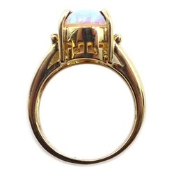  9ct gold single stone opal ring, hallmarked  