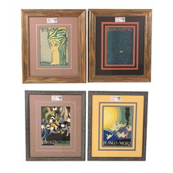 Set of four Blanco Y Negro posters, largest including frame 48cm x 42cm (4)