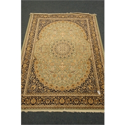  Persian Kashan design green ground rug/wall hanging, 280cm x 200cm  