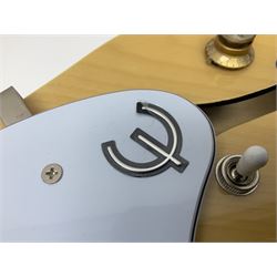 Epiphone Casino NA semi-acoustic guitar with natural maple finish and P90 pick-ups, serial no.19061529340, L105cm overall; in original hard carrying case