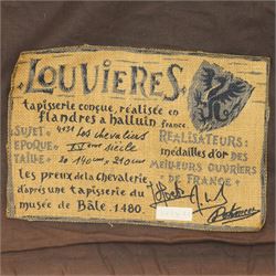 French 20th century Louvieres tapestry, 'Les Chevaliers' or 'The Knights', after a 15th century example,  130cm x 205cm
