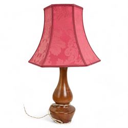 Vintage butterfly wing tray, brass table lamp with lion paw supports, oval mirror, barley twist table lamp, turned wooden table lamp etc, in one box