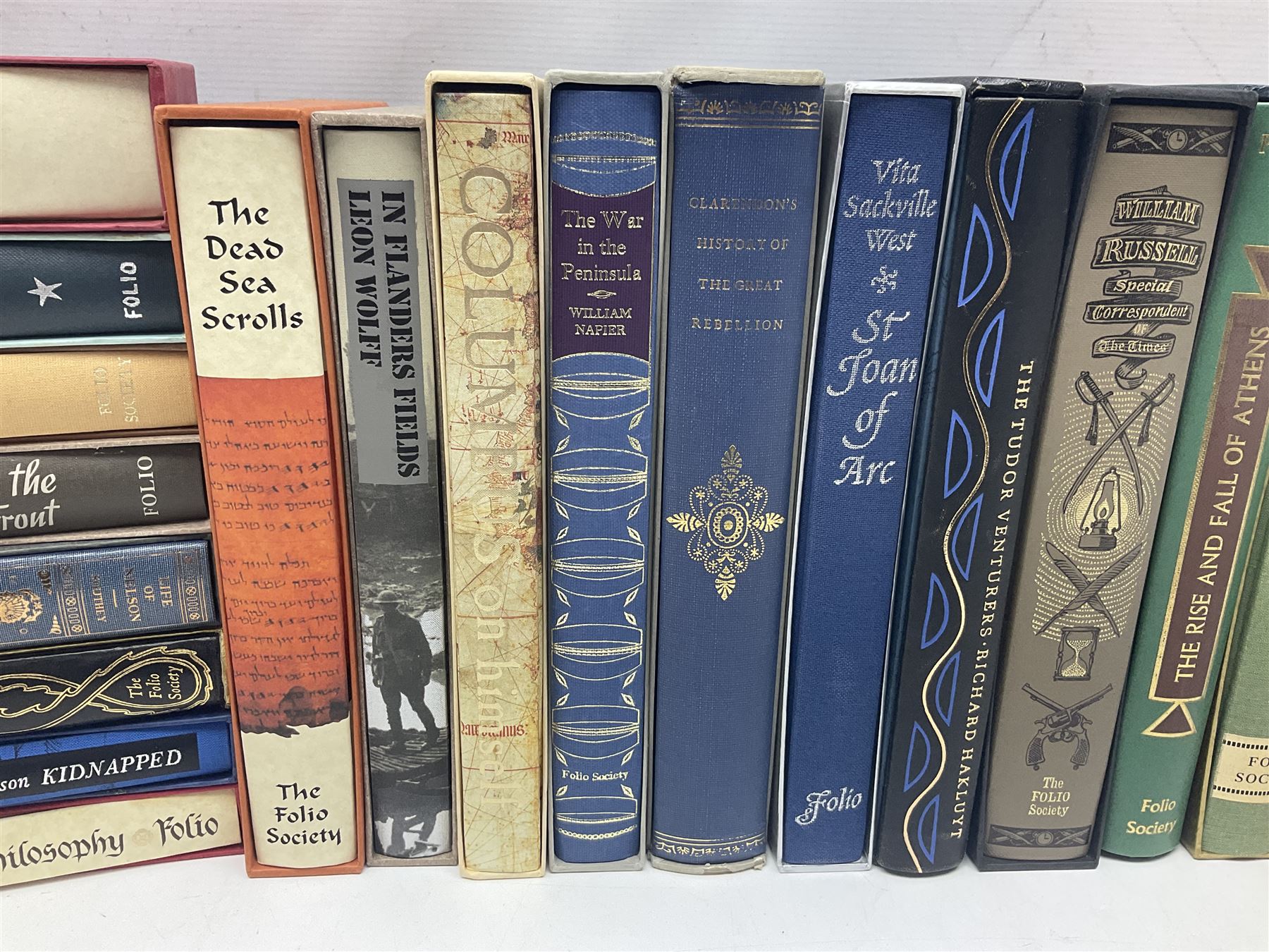 Folio Society - twenty-one volumes including Columbus on Himself, St Joan of Arc, The Devils of Loudun, The Rise and Fall of Athens, etc  