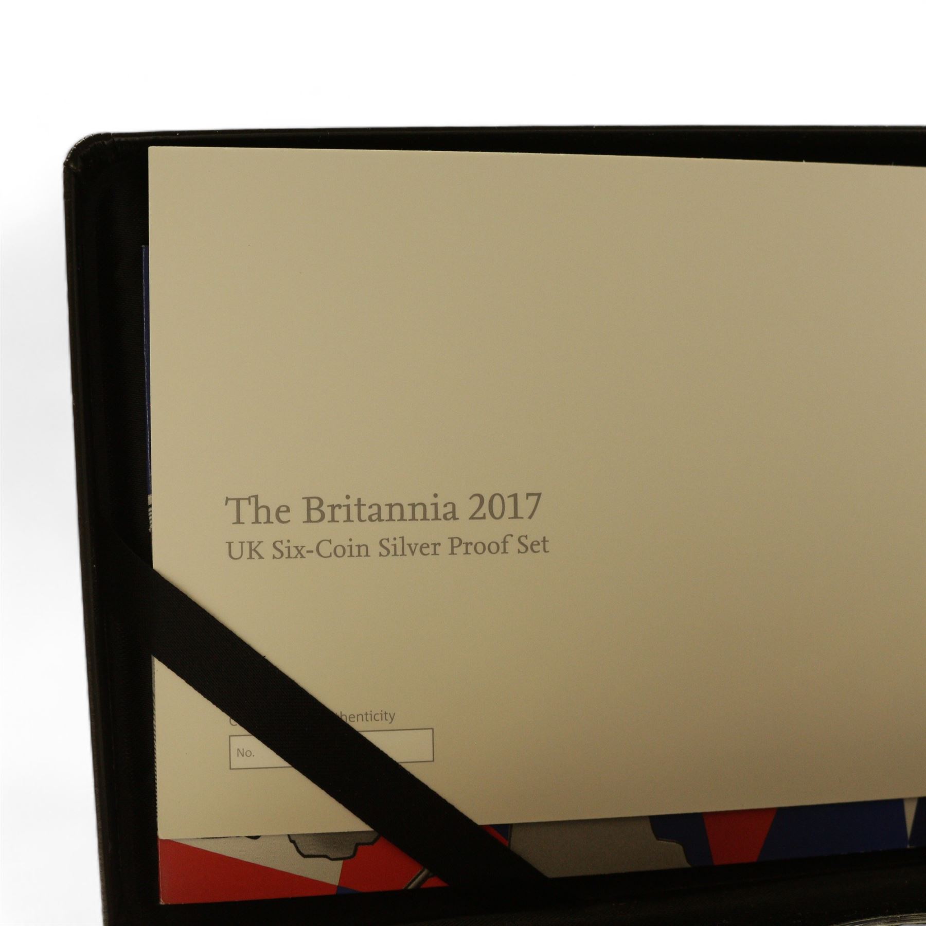 The Royal Mint United Kingdom 2017 silver proof Britannia six-coin set, cased with certificate