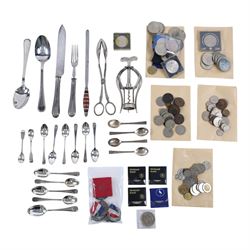 Collection of medals and coins, including Territorial Efficiency Medal, 1889 Amercian Morg...