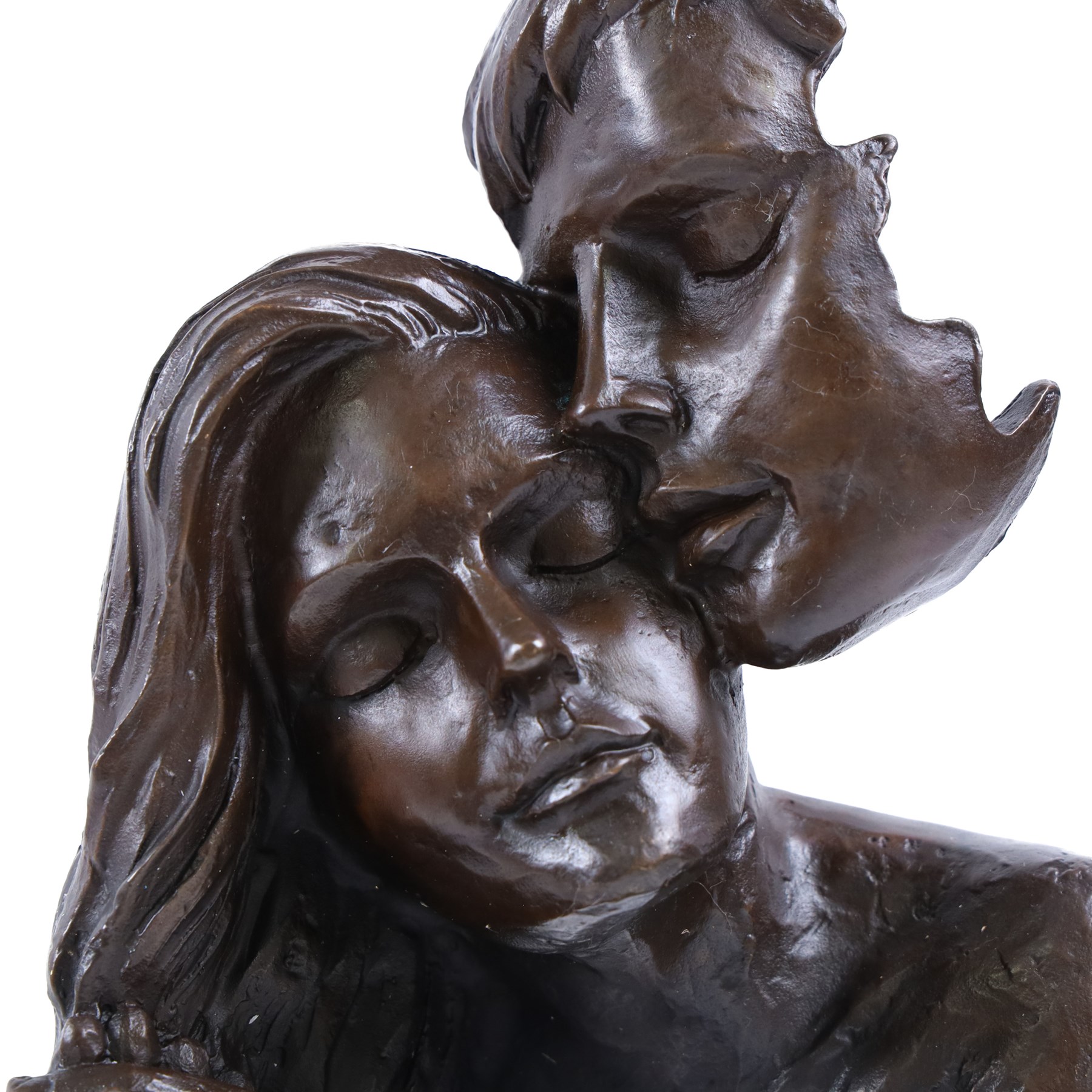 Bronze sculpture,  Abstract lovers  upon a marble base, H28cm