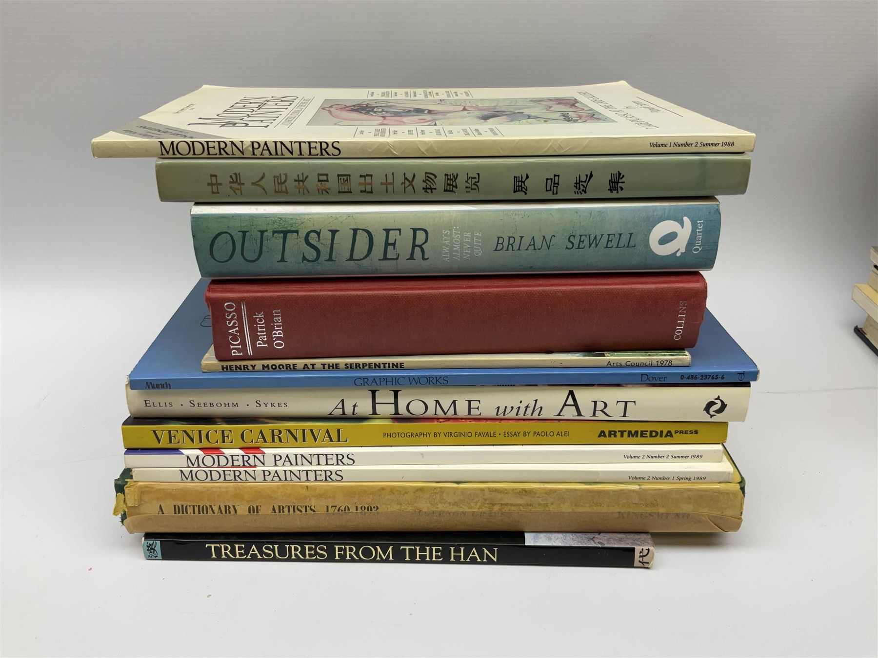 Large collection of fine art and antique reference books, to include Gordon Fleming, The Young Whistler; Sidney C. Hutchison, The History of the Royal Academy, Edward Yardley, The Life and Career of Frank Henry Mason R.B.A., R.I., R.S.M.A. 1975-1965; Brenda Roberts, The Collectors Encyclopaedia of Hull Pottery; Marcel Thomas, The Golden Age Manuscript Painting at the Time of Jean, Duc de Berry; Lindsay Errington, Tribute to Wilkie, etc. 