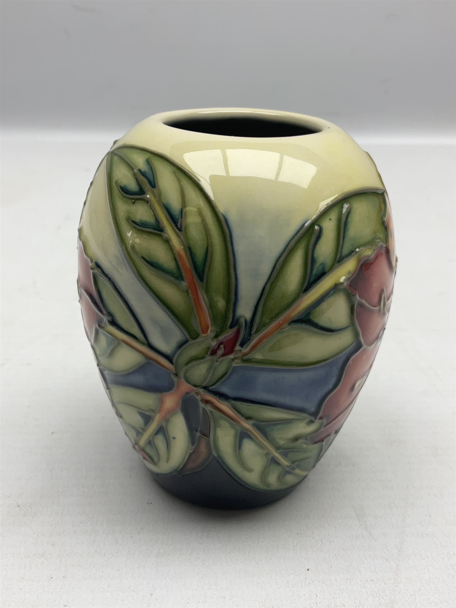 Moorcroft Simeon patterned vase, with printed mark beneath, H9cm