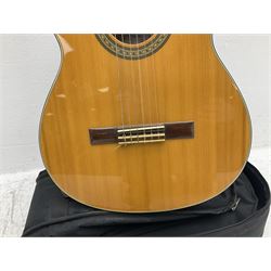 Nagoya Suzuki Model SC240 acoustic guitar with mahogany back and ribs and spruce top, bears label, L101cm; in soft carrying case
