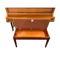 Pohlmann sapele mahogany cased baby grand piano, with duet stool