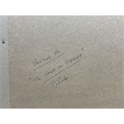 Peter J Bailey (British 1951-): 'To Share an Orange', oil on canvas signed, titled verso 41cm x 51cm