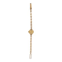 Ventore ladies 9ct gold manual wind wristwatch, on 9ct gold bracelet, hallmarked