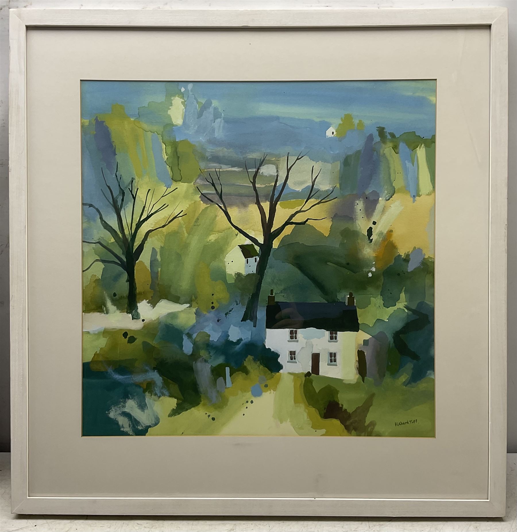 Richard Tuff (British 1965-): 'Valley Garden', gouache on paper signed, titled verso 48cm x 47cm 