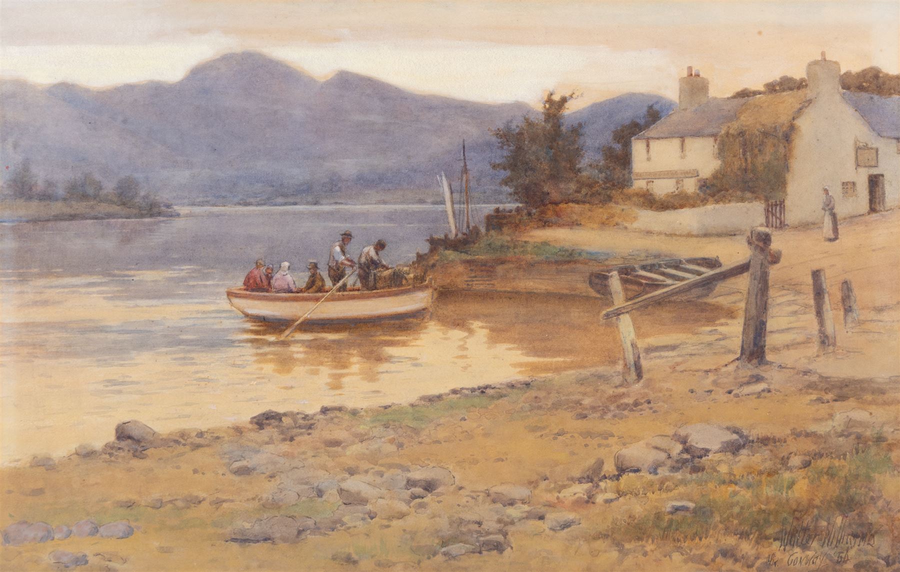 Walter Williams (British 1834-1906): 'Near Conway', watercolour signed titled and dated '56, 37cm x 58cm  