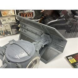 Star Wars - Darth Vader TIE-fighter; Darth Vader head and shoulder shaped figure collection box; 1983 & 1984 Return of the Jedi Annuals; Read Along Book and Tapes; and two posters