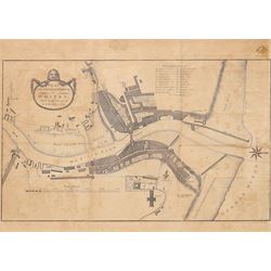 L Charlton (British 18th century): 'Plan of the Town and Harbour of Whitby', 18th century ...