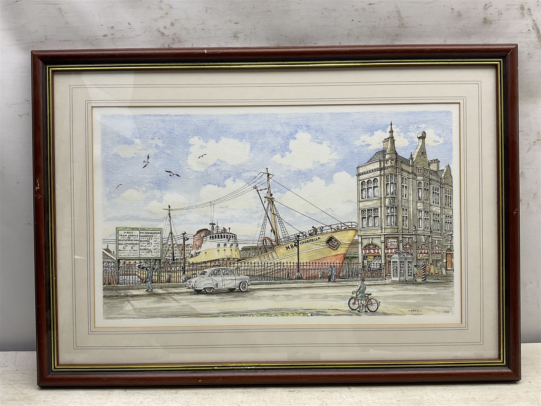 Greg (British 20th Century): Thornella in the Harbour, watercolour signed and dated 1998, 32cm x 52cm 