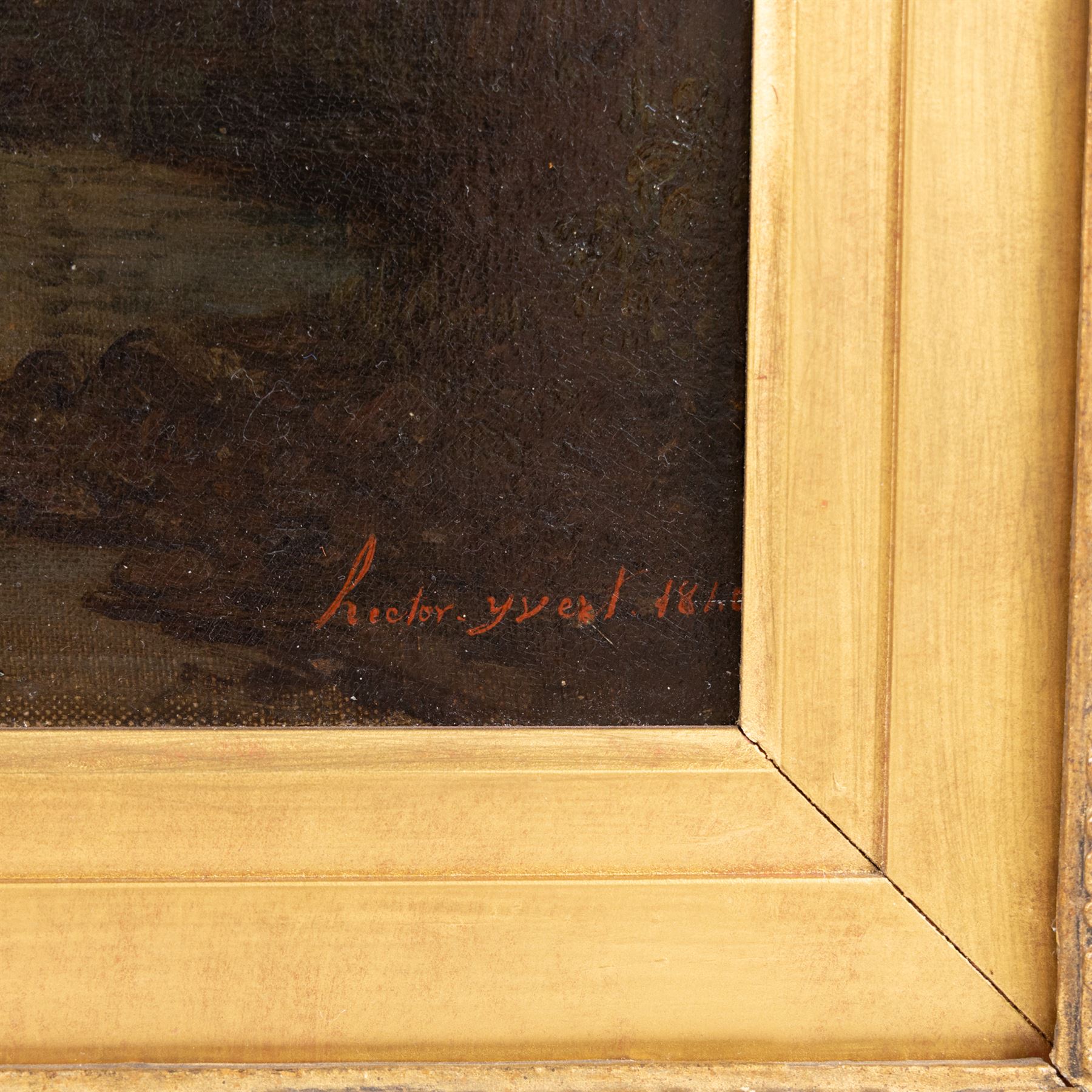 Continental School (19th Century): Cherubs near the Waters Edge, oil on canvas indistinctly signed and dated 1860, 40cm x 60cm 