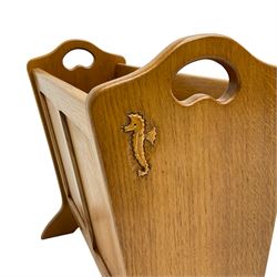 Seahorseman - oak panelled magazine rack, by Shaw and Michael Riley of Hessay, York