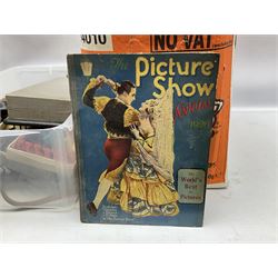 Ekco transistor portable radio, Kodak Brownie Cresta camera in case, Castle & Co Hull binoculars in case, 1970s and later annuals to include Beano, 1926 The Picture Show annual, silver-plate etc