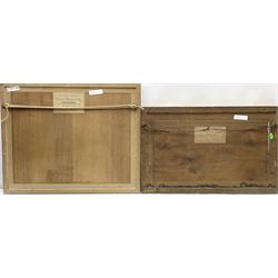 Alice Mary Hobson (British 1860-1934): 'At the Foot of Beacon', watercolour signed and dated 1905 together with Lewis Pinhorn Wood (British 1848-1918): Shepherd Walking Down a Country Path, watercolour signed max 25cm x 35cm (2)