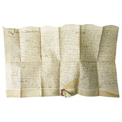 James I indenture on vellum between Sir George Selby and William Wilson 1609, two other 1609 indentures, George I lease for a year 1718, two others 1730 and four other indentures.
NB Sir George Selby was Member of Parliament for Newcastle 1601-1611