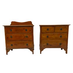 Two stained pine chests of drawers
