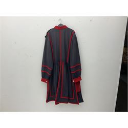 Elizabeth II Yeoman Warders (Beefeater) No.1 Undress blue uniform - comprising tunic bearing label Crown Military Uniforms H.M. Tower of London and bonnet by S. Patey (2) 