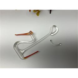 Large collection of hand-blown glass animals and figures, to include fish, birds, cats, dogs, monkeys etc