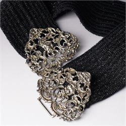 Late 20th century Ladies silver buckle waist belt with pierced decoration London assay 