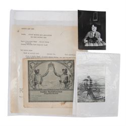 Photograph of Adolf Hitler, together with photograph of Hitler's neice Geli Raubal, an original types letter from Hitler's sister Laula Hitler and a spare savings book belonging to Hitler 