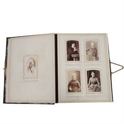 Two Victorian photograph albums, containing a collection of full and portrait Cartes de Visite, photographs and other ephemera