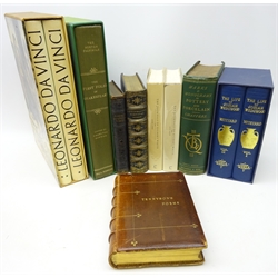  'The Life of Josiah Wedgwood' 1980 facsimile edition, two volumes in slip case, 'The Norton Facsimile' edition of ' The First Folio of Shakespeare' 1968, in slip case, 'Leonardo Da Vinci' 1964, two volumes, in slip case and six other books  