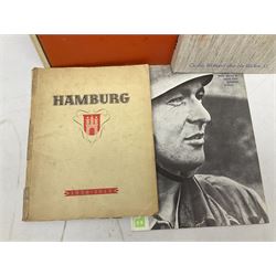 Adolf Hitler, Bilder aus dem Leben des Fuhrers [Pictures from the Life of the Fuhrer], Herausgegeben vom Cigaretten / Bilderdienst, Hamburg / Bahrenfeld, 1936, an album of two hundred tipped-in cards bearing photographs by Heinrich Hoffman, originally collected with cigarettes, 31 cm x 24 cm; together with a Waffen-SS book 'Wenn alle Bruder schweigen'; Hamburg 1939-1945; and two other booklets