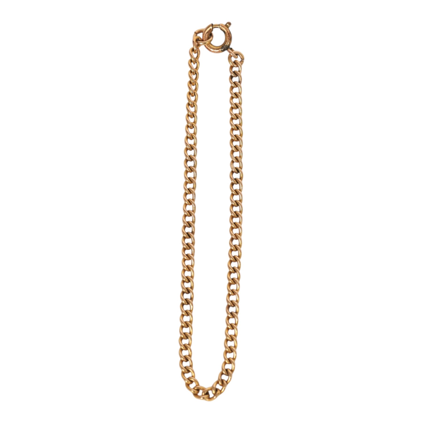 Single 9ct gold cufflink, hallmarked, together with 9ct gold chain links