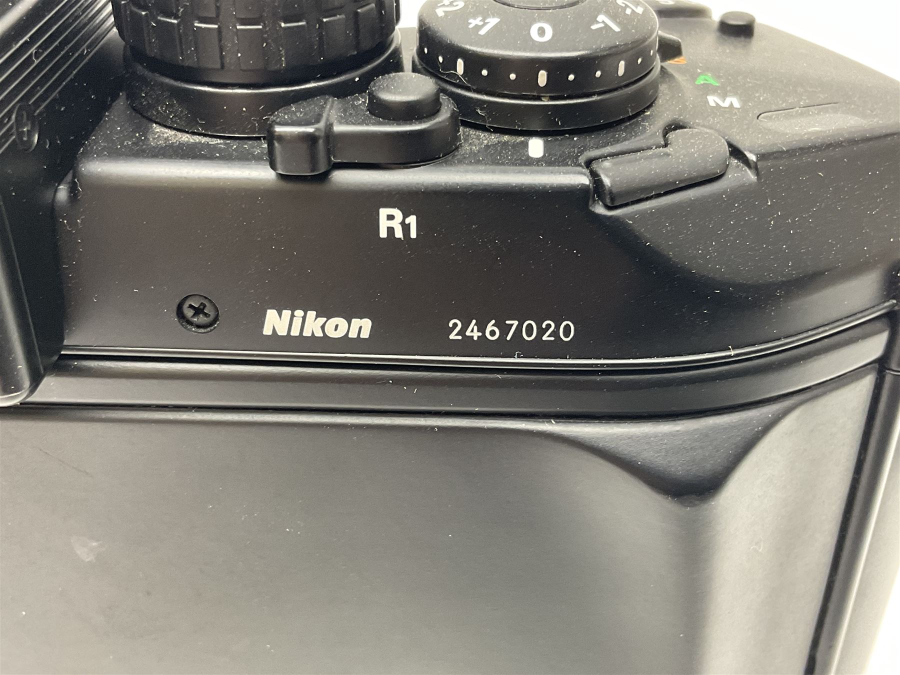 Nikon F4 camera body, serial no. 2467020, with Nikon MB-21 battery pack