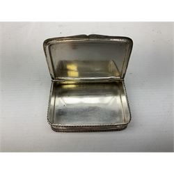 Silver plated snuff box, inset with a George II Halfpenny