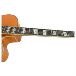D'Angelico Excel EX1-1S11 hollow body electric guitar, serial no. KS051060055, contained within hard carry case, guitar length 112cm
