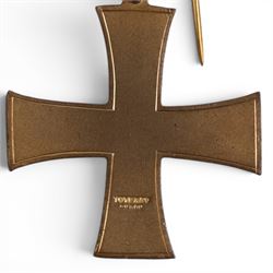 Masonic interest silver gilt and white enamel Knights Templar cross, hallmarked, together with red enamel cross and Knights templar breast star