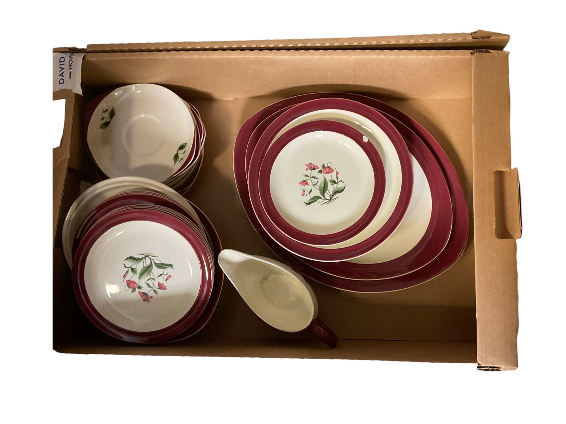 Wedgwood Mayfield pattern tea and dinner, including teapot, dinner plates, cups and saucers coffee cans etc, in three boxes  
