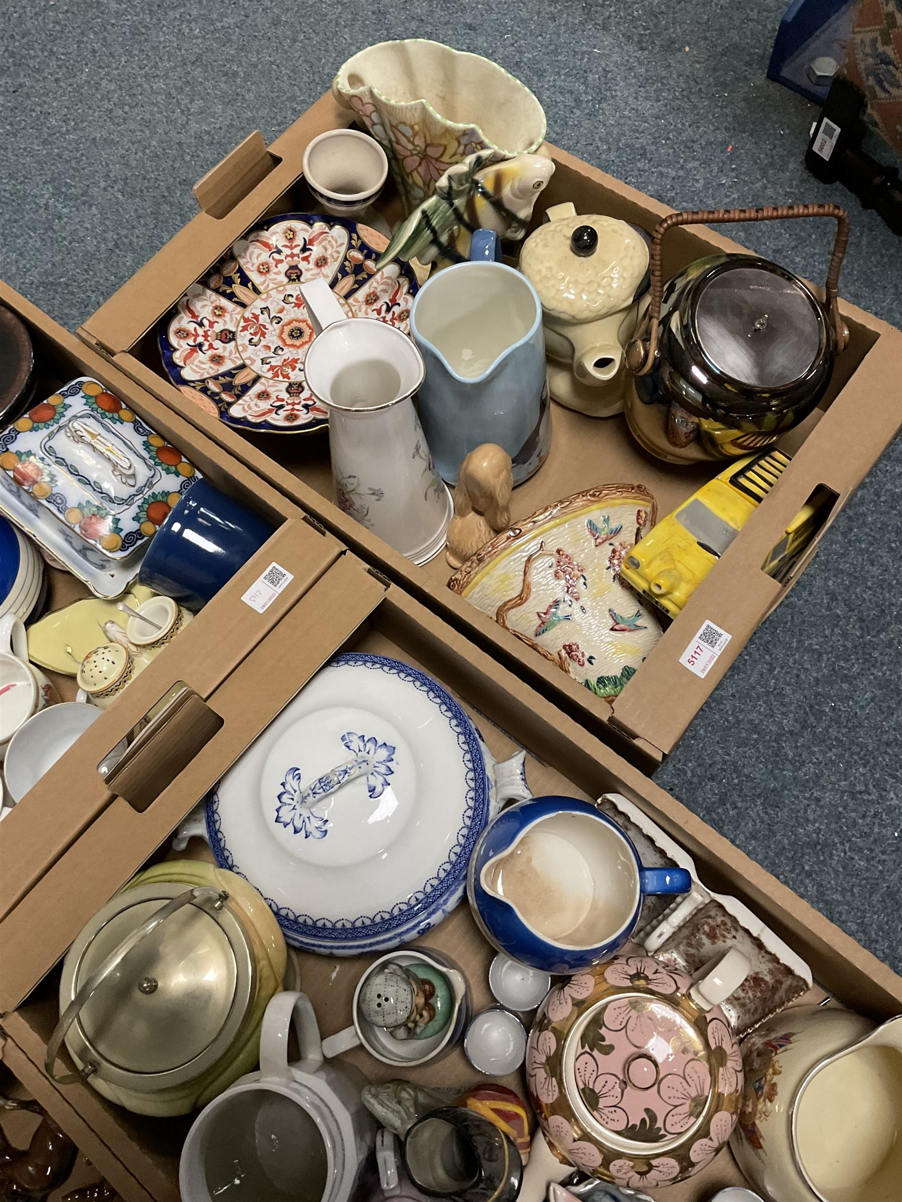 Quantity of ceramics to include Beswick foals, Nao figures, Ringtons novelty teapot, Sylvac etc