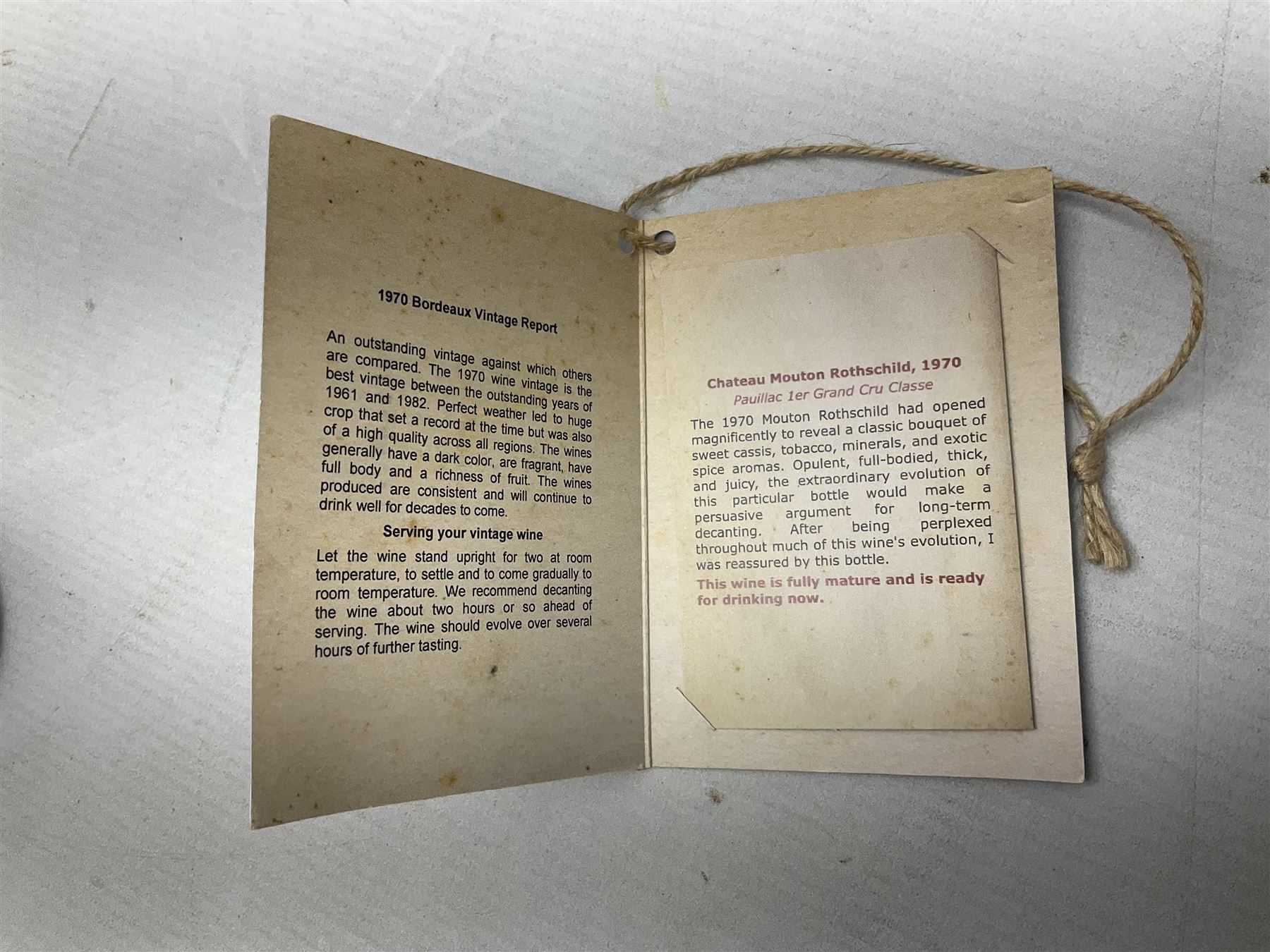 Chateau Mouton Rothschild, 1970, Grand Cru Classe Pauillac, unknown contents and proof 