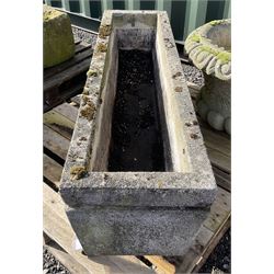 Rectangular composite stone garden trough, on wrought metal base - THIS LOT IS TO BE COLLECTED BY APPOINTMENT FROM DUGGLEBY STORAGE, GREAT HILL, EASTFIELD, SCARBOROUGH, YO11 3TX